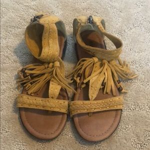 Yellow Fringe Sandals